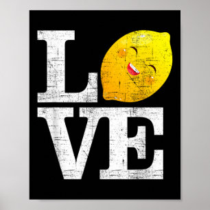 Póster Love Happy Lemon Fresh Summer Lemons Lemonade