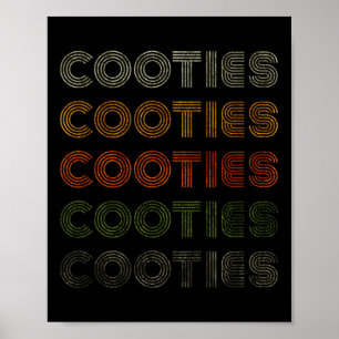 Póster Love Heart Cooties Tee Grunge Vintage Style Black