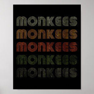 Póster Love Heart Monkees Tee Grunge Vintage Style Black