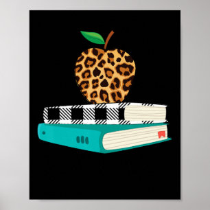 Póster Love Inspire Leopard Print Apple Teacher Funny Gif