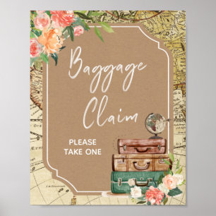 Póster Love is an Adventure Bridal Shower Welcome Sign
