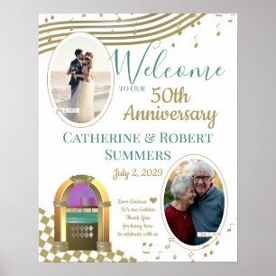 Póster Love Is Golden 50th Anniversary Welcome with Photo