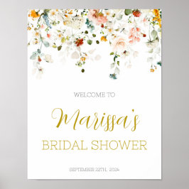 Póster Love is in Bloom Bridal Shower Welcome Sign