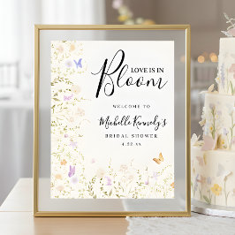 Póster Love Is In Bloom Bridal Shower Welcome Sign 