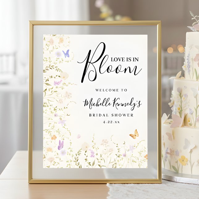 Póster Love Is In Bloom Bridal Shower Welcome Sign  (Subido por el creador)