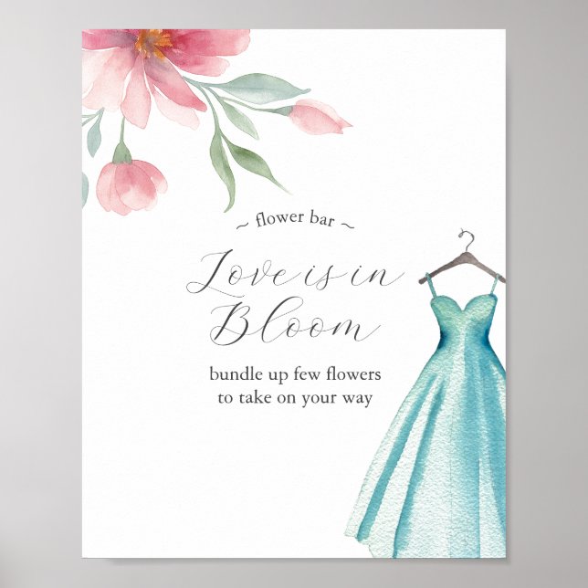 Póster Love is in Bloom Flower Bar Poster Blue Dress (Frente)