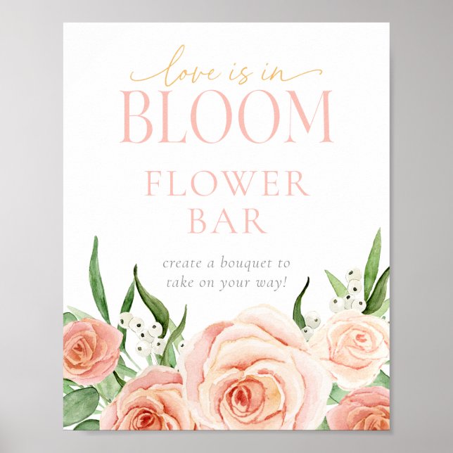 Póster Love Is In Bloom Flower Bar Station Sign (Frente)