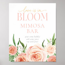 Póster Love Is In Bloom Mimosa Bar Drink Station Sign