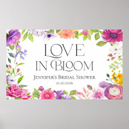 Póster Love is in Bloom | Watercolor Floral Bridal Shower