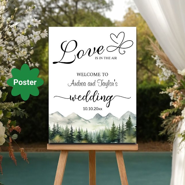 Póster Love is in the Air Elegant Wedding Welcome (Subido por el creador)