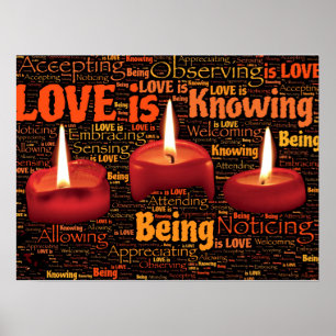 Póster Love is Knowing Being is Love Christian Word Art