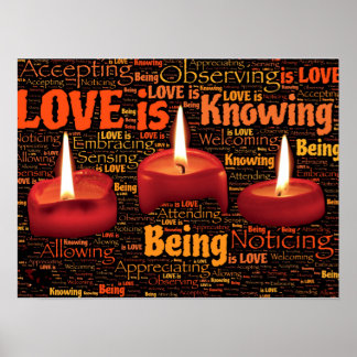Póster Love is Knowing Being is Love Christian Word Art