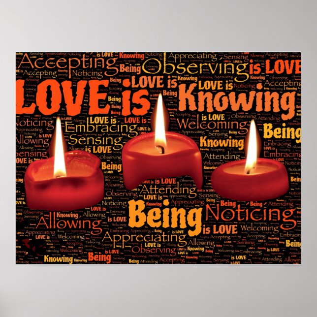 Póster Love is Knowing Being is Love Christian Word Art (Frente)