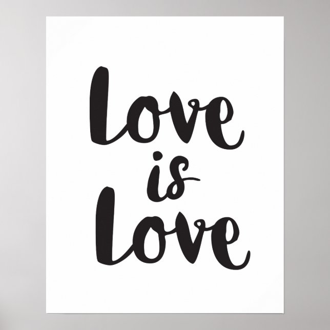 Póster Love is Love Saying Short Love Quote Love Art (Frente)
