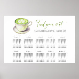 Póster Love is Matcha Carta de asientos de boda