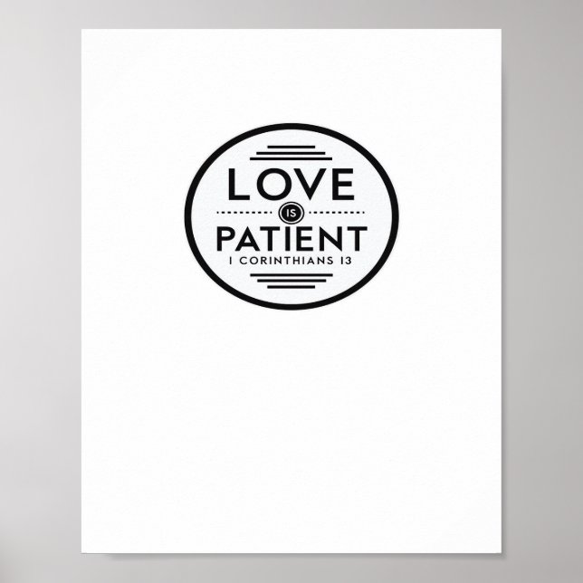 Póster Love Is Patient Clean Design  (Frente)