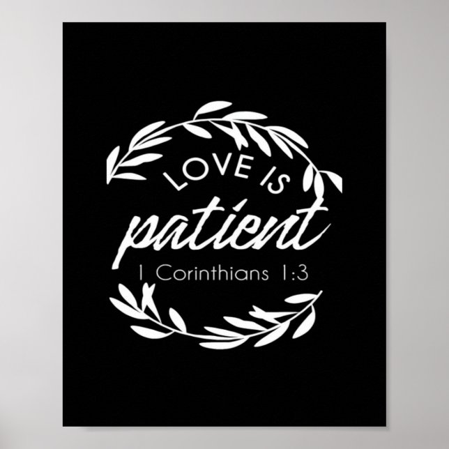 Póster Love Is Patient Corinthians Scripture Minimal Desi (Frente)