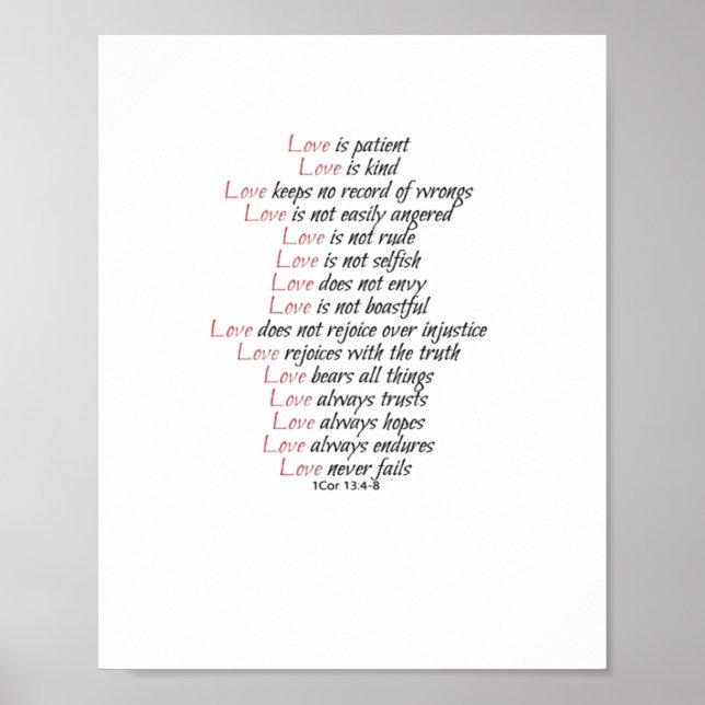 Póster Love Is Patient Elegant Style  (Frente)