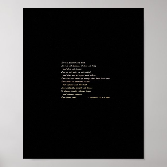 Póster Love Is Patient Simple Inspirational Design  (Frente)