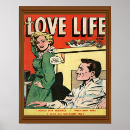 Póster Love Life Flirt Romance Comic Ilustracion Retro
