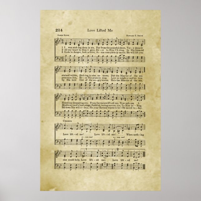 Póster Love Lifme Me Gospel Sheet Music (Frente)