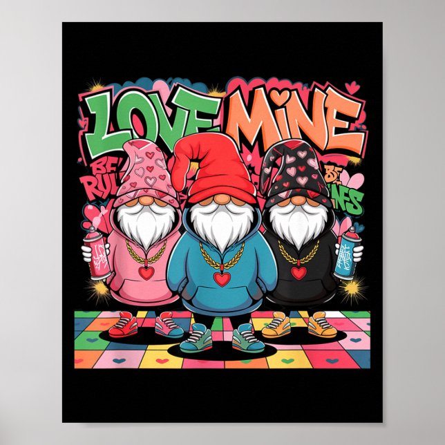 Póster Love Mine Gnomes Urban Street Art Valentines Graff (Frente)
