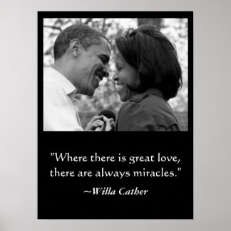 PÓSTER LOVE & MIRACLES POSTER, BARACK & MICHELLE OBAMA