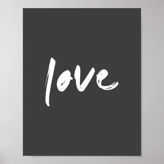 Póster Love Modern | Palabra Cotización Minimalista de mo (Frente)