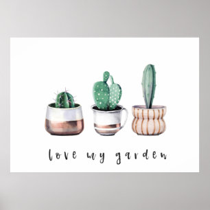 Póster Love My Garden Cactus