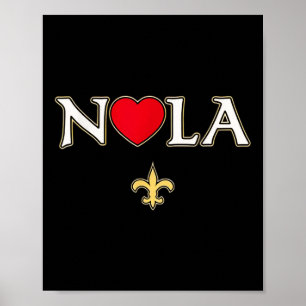 Póster Love Nola New Orleans Fleur De Lis Heart Nola
