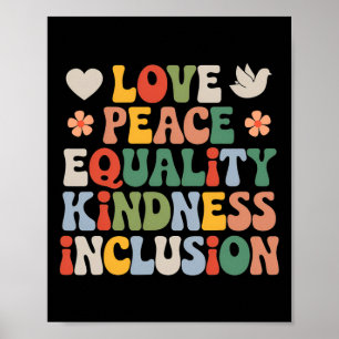 Póster Love Peace Diversity Inclusion Equality Black Hist