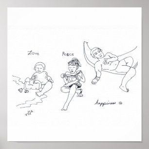 Póster LOVE PEACE HAPPINESS print