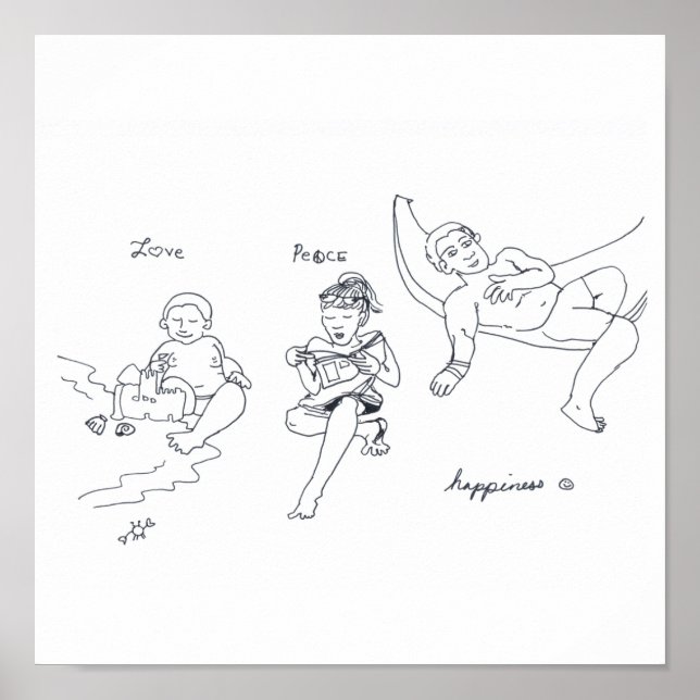 Póster LOVE PEACE HAPPINESS print (Frente)