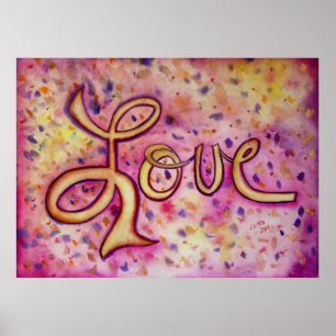 Póster Love Pink Glamorous Art Painting Poster Print