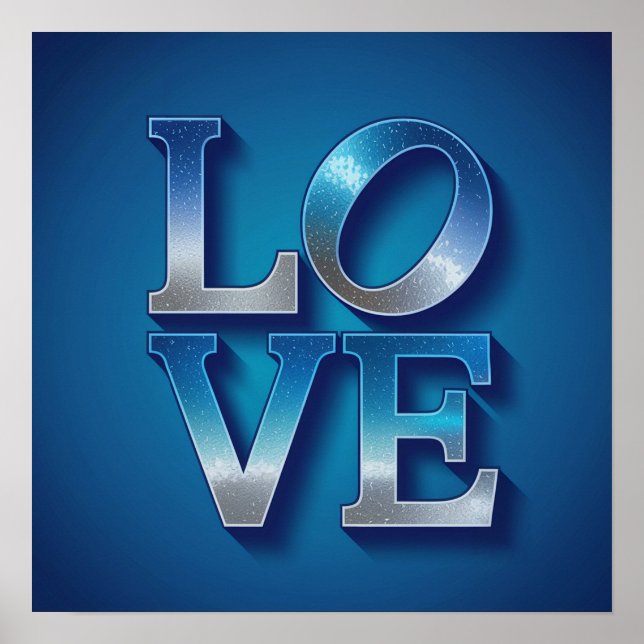 Póster LOVE Poster Blue Silver Square (Frente)