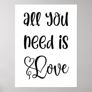 Póster Love Quote Art|Romántico Monocromo tipografía