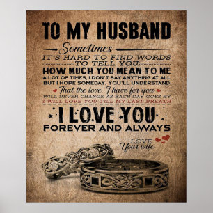 Póster Love Quote For Husband   Funny Quotes Gift