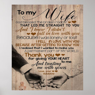 Póster Love Quote For Wife   Cute Family Gift
