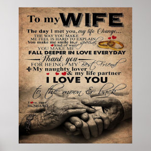 Póster Love Quote For Wife   Lovely Present for wife