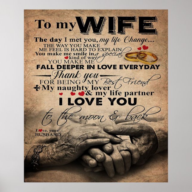 Póster Love Quote For Wife | Lovely Present for wife (Frente)