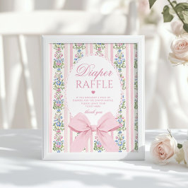 Póster Love Shack Baby Diaper raffle Coquette Bow