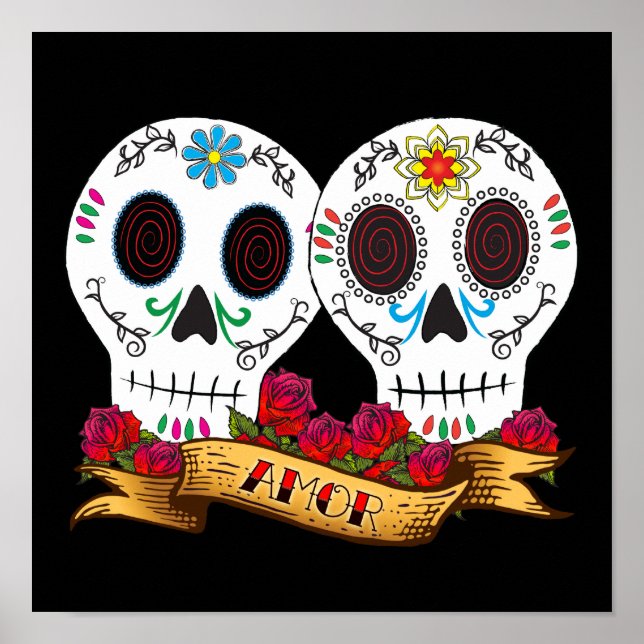 Póster Love Skulls "Amor" Poster (Frente)