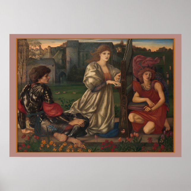 Póster "Love Song" Edward Burne-Jones Pre-Raphaelite art (Frente)