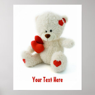 Póster Love Teddy Valentine personalizado poster