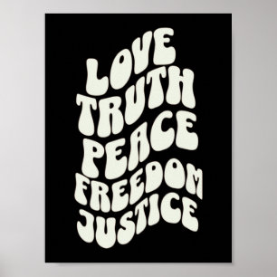 Póster Love Truth Peace Freedom Justice Guay Design