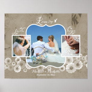Póster Love Wedding Photo Collage Poster