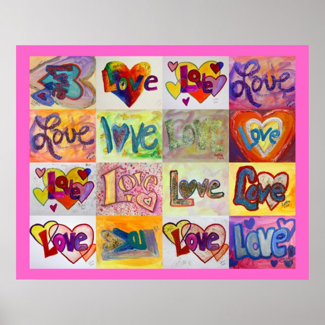 Póster Love Words XOXO Artwork Paintings Poster Art Print (Frente)