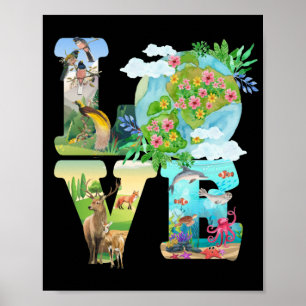 Póster Love World Earth Day 2022 Planet Environmental