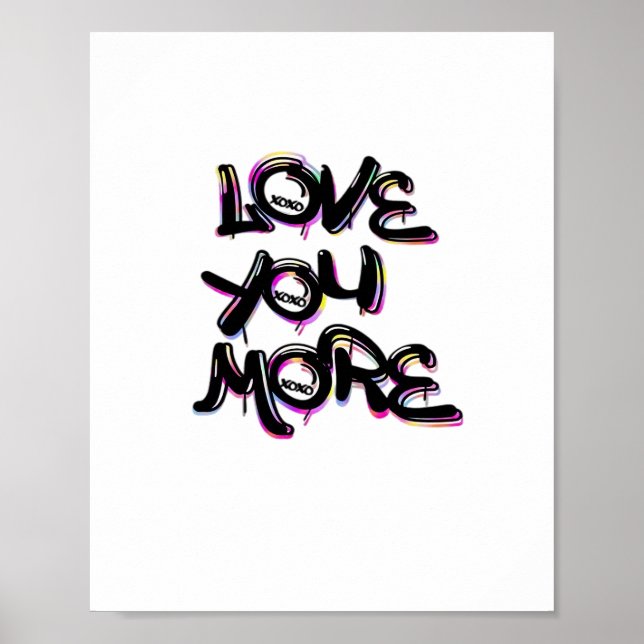 Póster Love You More Clean Modern Design  (Frente)