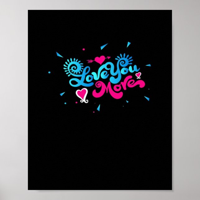 Póster Love You More Clean Typography Style  (Frente)